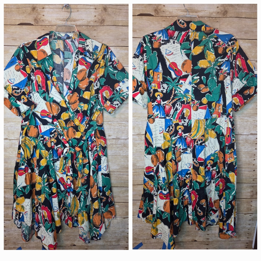 Eva Franco Wrap Style Dress, 2X
